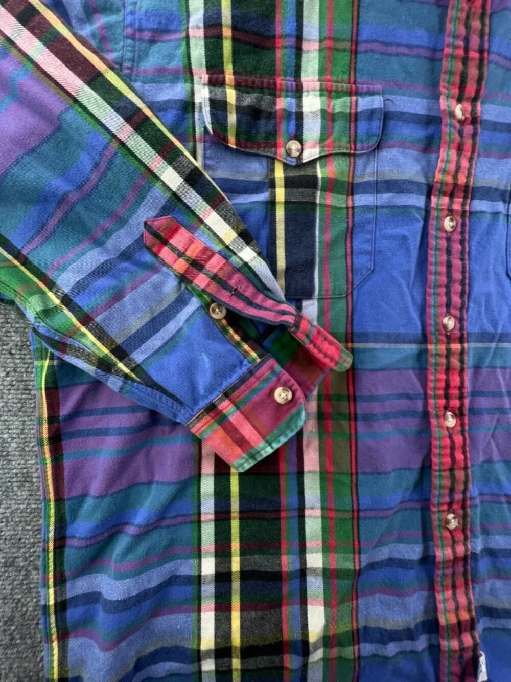 VTG Polo Ralph Lauren Long Sleeve Button Up Shirt Men’s XL Multicolor Plaid